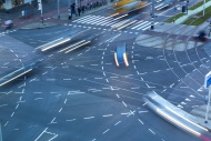 Large road junction, road mar...