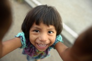 Peru, Lima, happy street kid