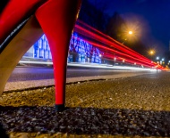 Red high heel and tail lights...