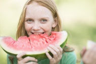 Portrait of girl with red hai...