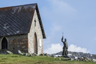 Chapel and statue of abb Pie...