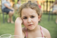 Portrait of unhappy little girl