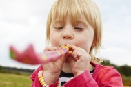 Portrait of little girl with ...