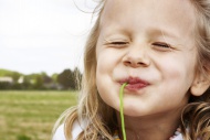 Portrait of happy little girl...