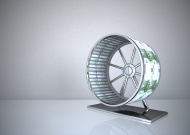 Hamster wheel with Euro notes...