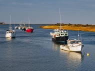 Colorful boats in Chatham Har...