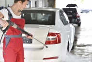 Car cleaning, man cleaning ca...