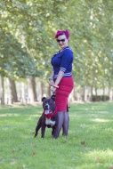 Portrait of woman with dyed h...