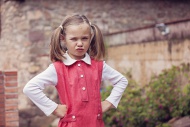 Portrait of little girl with ...