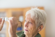 Portrait of white haired seni...