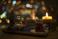 Turkish tea, candle light