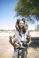 Namibia, man with camera hold...