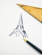 Eiffel Tower, drawn, triangle...
