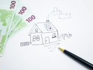 Drawing of a house with 100 E...
