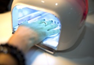 Nail grooming in beauty salon
