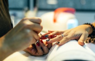 Nail grooming in beauty salon