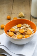 Bowl with cereals and physalis