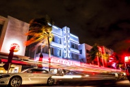 USA, Miami, Ocean Drive by night