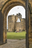 UK, Alnwick, view through arc...