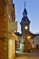 UK, Wales, Hay-on-Wye, Clock ...