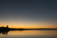 Germany, Hagnau, Moon over La...