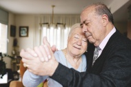 Senior couple dancing togethe...