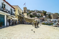 Greece, Hydra, square with mules