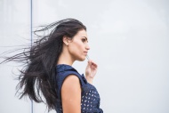 Portrait of young woman with ...