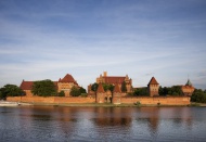 Poland, Malbork Castle at Riv...