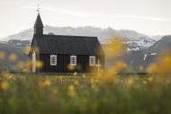 Iceland, Budir, view to black...