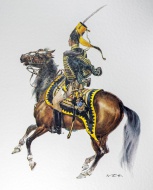 Swedish officer on horseback ...
