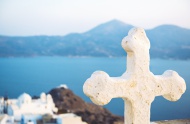 Greece, Milos, Church cross o...