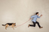 Man walking his dog