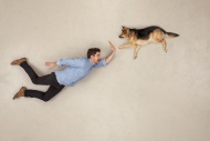 Man walking his dog