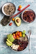 Lunch bowl of quinoa tricolor...