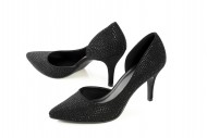 Pair ladies black high heels ...