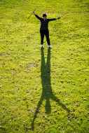 Aerial View of a Golfer with ...