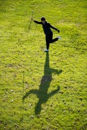 Aerial View of a Golfer with ...