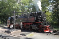 Steam locomotive refueling at...