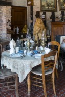 Old dining room with antique ...