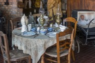 Old dining room with antique ...