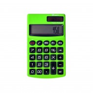 Green pocket calculator with ...