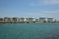 Oil refinery and oil tanks at...