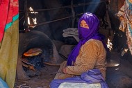 Nomadic Bedouin woman with hi...