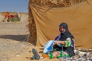 Elderly nomadic Bedouin woman...