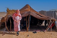Nomadic Bedouin woman with hi...