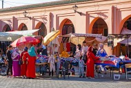 Muslim women wearing djellaba...