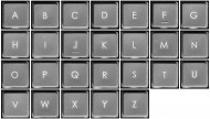 Letters of computer keyboard