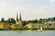 City of Lucerne and Lake with...