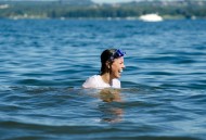 Woman with Diving Mask in the...